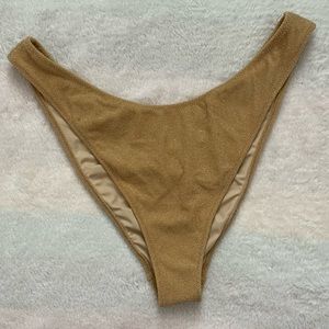 La Hearts By Pacsun Gold Quinn Scoop Bikini Bottom